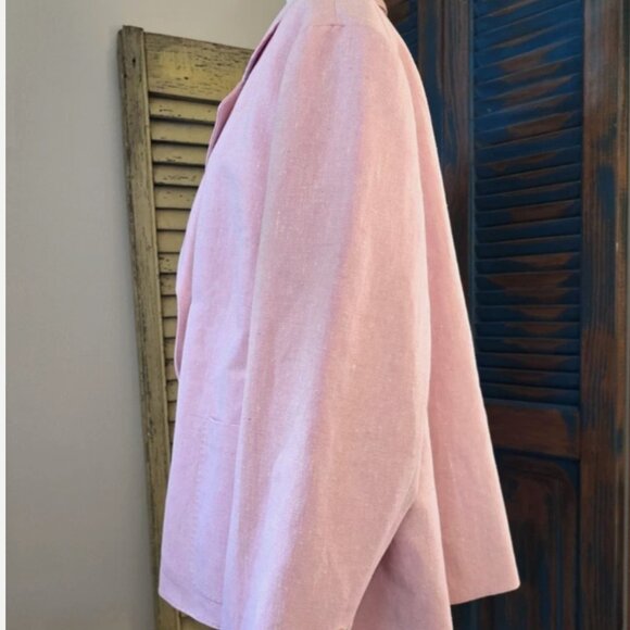 Lafayette 148 NY Pink Linen Silk Double Breasted Suit 24W - Picture 5 of 16